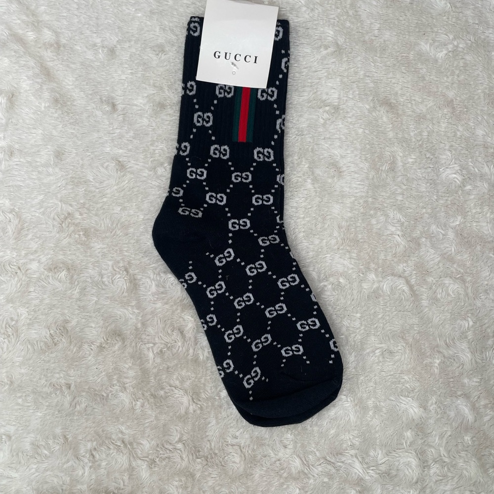 Gucci Black and White Patterned Men's Socks